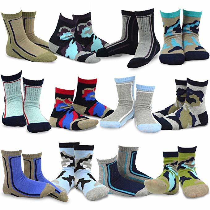 Dongling Boys Cotton Fun Socks 12 Pairs