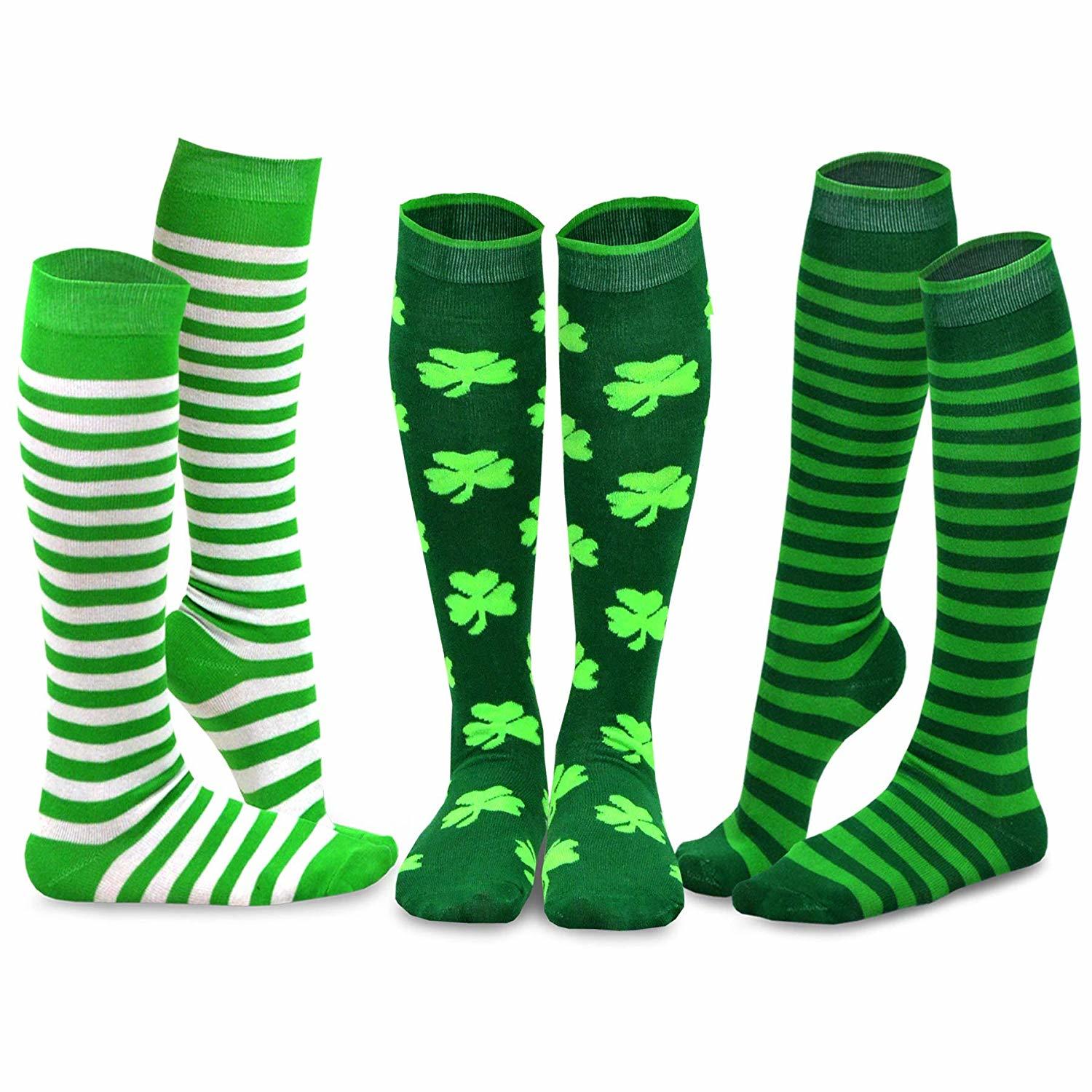 東(dōng)靈 St. Patricks Day 棉質及膝襪 3 雙裝