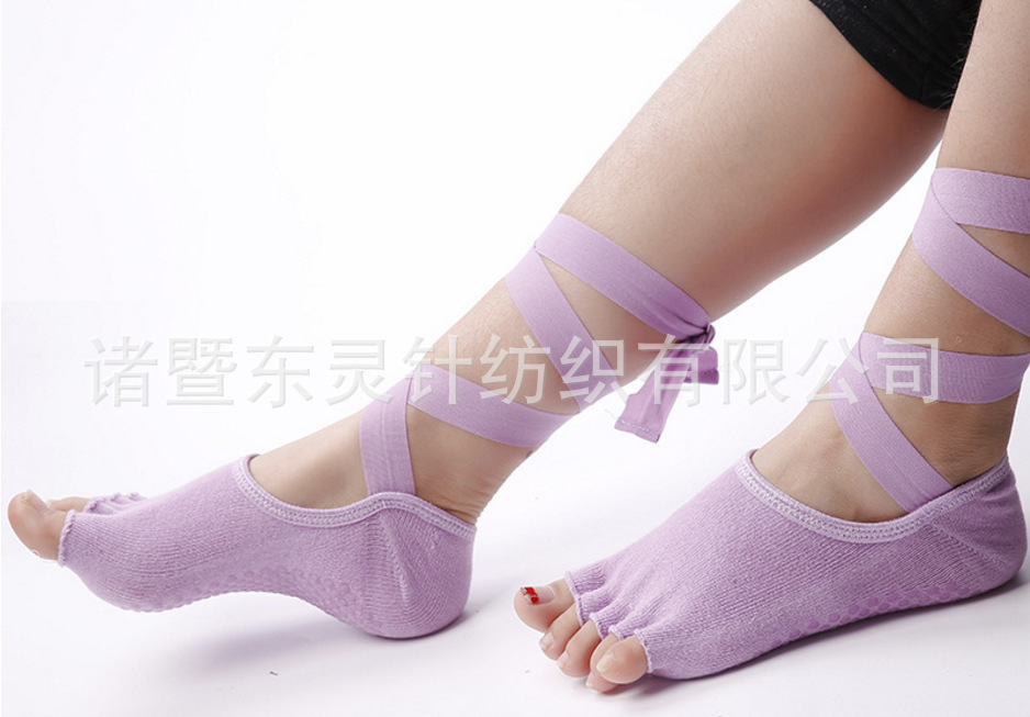 Yoga socks open toe socks silicone non-slip cotton breathable sweat socks